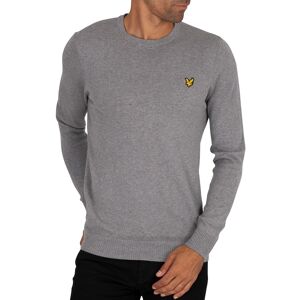 Lyle & Scott Cotton Merino Crew Jumper - Mid Grey Marl - Male - Size: M Lyle & Scott Cotton Merino Crew Jumper - Mid Grey Marl - Male - Size: M