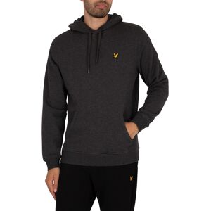 Lyle & Scott Logo Pullover Hoodie - Charcoal Marl - Male - Size: S Lyle & Scott Logo Pullover Hoodie - Charcoal Marl - Male - Size: S