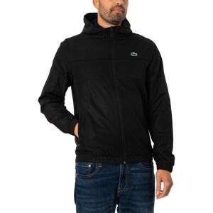 Lacoste Recycled Fiber Zipped Hooded Jacket - Black - Male - Size: S Lacoste Recycled Fiber Zipped Hooded Jacket - Black - Male - Size: S