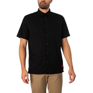 HUGO Ebor Straight Short Sleeved Shirt - Black - Male - Size: M HUGO Ebor Straight Short Sleeved Shirt - Black - Male - Size: M
