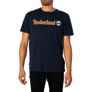 Timberland Linear Logo T-Shirt - Navy - Male - Size: M Timberland Linear Logo T-Shirt - Navy - Male - Size: M
