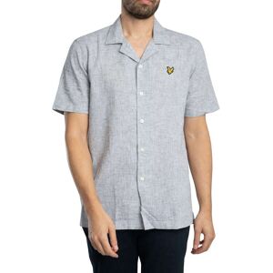 Lyle & Scott Linen Blend Oxford Revere Short Sleeved Shirt - Dark Navy - Male - Size: XL Lyle & Scott Linen Blend Oxford Revere Short Sleeved Shirt - Dark Navy - Male - Size: XL