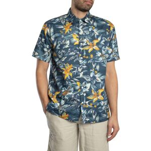 Superdry Hawaiian Print Short Sleeved Shirt - Tropical Flowers Blue Wash - Male - Size: L Superdry Hawaiian Print Short Sleeved Shirt - Tropical Flowers Blue Wash - Male - Size: L