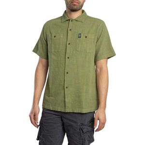 Superdry Merchant Textured Short Sleeved Shirt - Burnt Sage - Male - Size: S Superdry Merchant Textured Short Sleeved Shirt - Burnt Sage - Male - Size: S