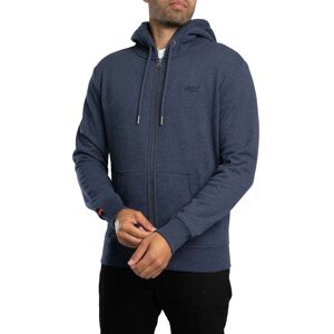 Superdry Essential Logo Zip Hoodie - Heritage Navy Marl - Male - Size: M Superdry Essential Logo Zip Hoodie - Heritage Navy Marl - Male - Size: M