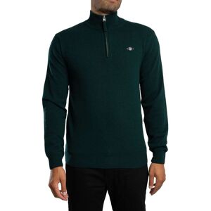 Gant Superfine Lambswool Half Zip Knit - Tartan Green - Male - Size: XXL Gant Superfine Lambswool Half Zip Knit - Tartan Green - Male - Size: XXL