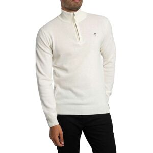 Gant Superfine Lambswool Half Zip Knit - Cream - Male - Size: XXL Gant Superfine Lambswool Half Zip Knit - Cream - Male - Size: XXL