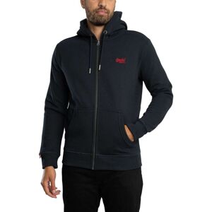 Superdry Essential Logo Zip Hoodie - Eclipse Navy/Red - Male - Size: L Superdry Essential Logo Zip Hoodie - Eclipse Navy/Red - Male - Size: L