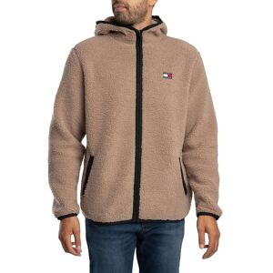 Tommy Jeans Regular Badge Teddy Zip Fleece - Coastal Taupe - Male - Size: S Tommy Jeans Regular Badge Teddy Zip Fleece - Coastal Taupe - Male - Size: S