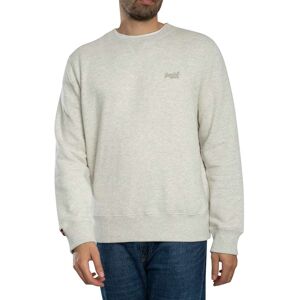 Superdry Essential Logo Sweatshirt - Straw Grey Marl - Male - Size: XXL Superdry Essential Logo Sweatshirt - Straw Grey Marl - Male - Size: XXL
