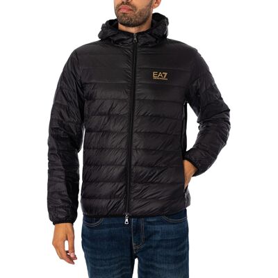 EA7 Woven Down Jacket - Black/Gold - Male - Size: XXL EA7 Woven Down Jacket - Black/Gold - Male - Size: XXL
