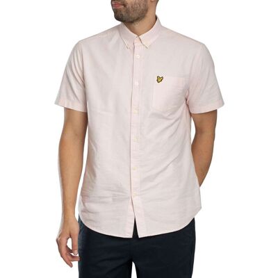 Lyle & Scott Short Sleeved Oxford Shirt - Light Pink - Male - Size: S Lyle & Scott Short Sleeved Oxford Shirt - Light Pink - Male - Size: S