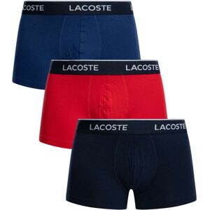 Lacoste 3 Pack Cotton Stretch Trunks - Black/Red/Blue - Male - Size: XL Lacoste 3 Pack Cotton Stretch Trunks - Black/Red/Blue - Male - Size: XL