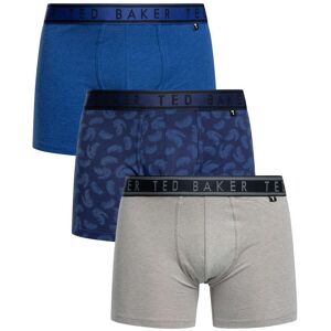 Ted Baker 3 Pack Boxer Briefs - Mazarine Blue/Navy Feather/Heather Grey - Male - Size: XL Ted Baker 3 Pack Boxer Briefs - Mazarine Blue/Navy Feather/Heather Grey - Male - Size: XL