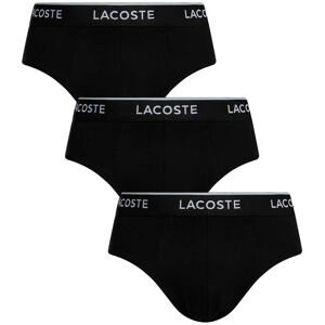 Lacoste 3 Pack Cotton Stretch Briefs - Black/Black/Black - Male - Size: L Lacoste 3 Pack Cotton Stretch Briefs - Black/Black/Black - Male - Size: L