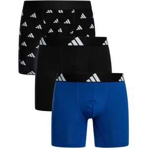 Adidas 3 Pack Active Flex Cotton Boxer Briefs - Blue/Black/Pattern - Male - Size: M Adidas 3 Pack Active Flex Cotton Boxer Briefs - Blue/Black/Pattern - Male - Size: M