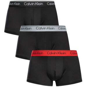 Calvin Klein 3 Pack Microfiber Low Rise Trunks - Black (Sleet/Grey/Red) - Male - Size: S Calvin Klein 3 Pack Microfiber Low Rise Trunks - Black (Sleet/Grey/Red) - Male - Size: S