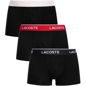 Lacoste 3 Pack Cotton Stretch Trunks - Black(Black/Red/Pink) - Male - Size: S Lacoste 3 Pack Cotton Stretch Trunks - Black(Black/Red/Pink) - Male - Size: S
