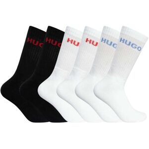HUGO 6 Pack Quarter Socks - White/Black - Male - Size: One Size HUGO 6 Pack Quarter Socks - White/Black - Male - Size: One Size