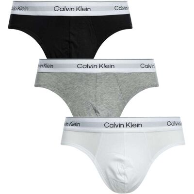 Calvin Klein 3 Pack Icon Hip Briefs - Grey/White/Black - Male - Size: XL Calvin Klein 3 Pack Icon Hip Briefs - Grey/White/Black - Male - Size: XL