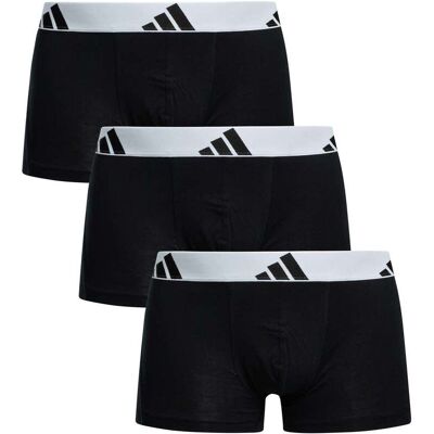 Adidas 3 Pack Active Flex Cotton Trunks - Black/White - Male - Size: S Adidas 3 Pack Active Flex Cotton Trunks - Black/White - Male - Size: S