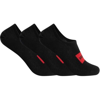 HUGO 3 Pack Label Low Cut Socks - Black - Male - Size: One Size HUGO 3 Pack Label Low Cut Socks - Black - Male - Size: One Size