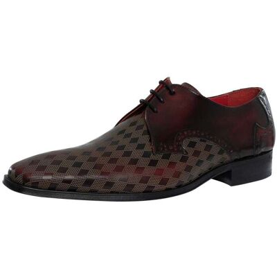 Jeffery West Derby Leather Shoes - Burgundy - Male - Size: 10 UK Jeffery West Derby Leather Shoes - Burgundy - Male - Size: 10 UK