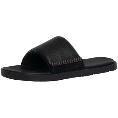Ugg Seaside II Leather Sliders - Black - Male - Size: 6 UK Ugg Seaside II Leather Sliders - Black - Male - Size: 6 UK