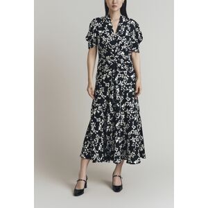 Ghost Capri Crepe Floral Midi Dress Mono Floral female Ghost Capri Crepe Floral Midi Dress Mono Floral female