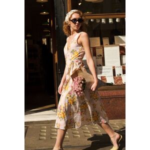 Ghost Julia Cotton Floral Midi Wrap Dress Yellow Floral female Ghost Julia Cotton Floral Midi Wrap Dress Yellow Floral female