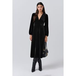 Ghost Kimberley Velvet Midi Dress Black female Ghost Kimberley Velvet Midi Dress Black female
