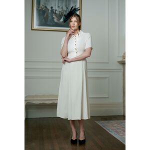 Ghost Amanda Collared Crepe Midi Dress Ivory female Ghost Amanda Collared Crepe Midi Dress Ivory female