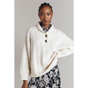 Ghost Tahlia Oversized Cable Knit Jumper Ivory female Ghost Tahlia Oversized Cable Knit Jumper Ivory female