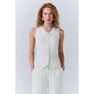 Ghost Bonnie Crepe Waistcoat Ivory female Ghost Bonnie Crepe Waistcoat Ivory female