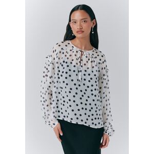 Ghost Karina Polka Dot Long Sleeve Blouse Ivory Polka Dot female Ghost Karina Polka Dot Long Sleeve Blouse Ivory Polka Dot female