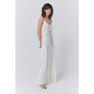 Ghost Winnie Satin Maxi Dress Ivory female Ghost Winnie Satin Maxi Dress Ivory female