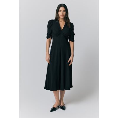 Ghost Madi Crepe Midi Dress Black female Ghost Madi Crepe Midi Dress Black female