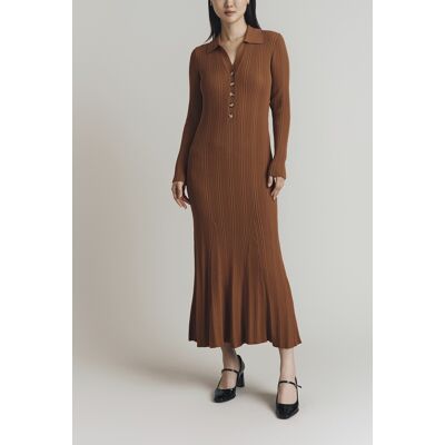 Ghost Fern Ribbed Knit Dress Rust female Ghost Fern Ribbed Knit Dress Rust female