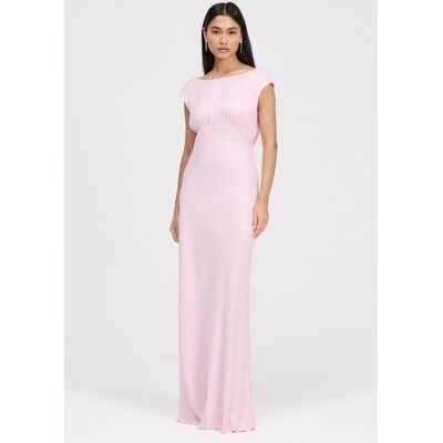 Ghost Octavia Cowl Back Satin Maxi Dress Pale Pink female Ghost Octavia Cowl Back Satin Maxi Dress Pale Pink female