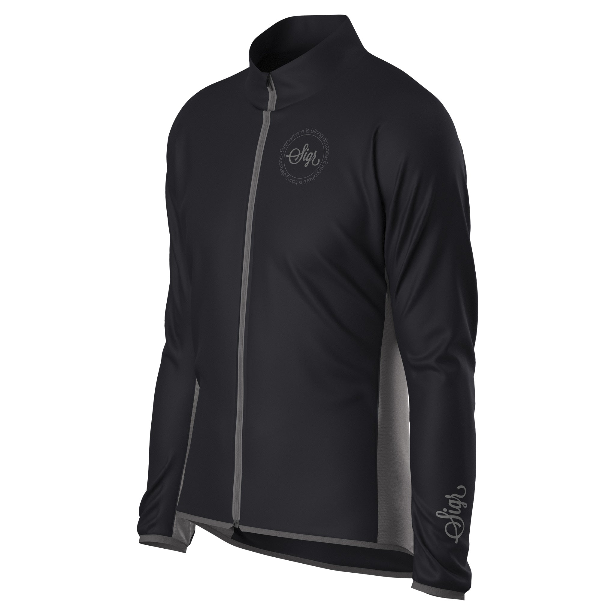 Sigr Uppsala Black - Cycling Wind Jacket for Men - S