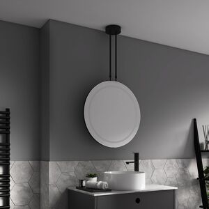Ivy Two Sided Hanging Bathroom Mirror, Matt Black, Adjustable Height Ivy Two Sided Hanging Bathroom Mirror, Matt Black, Adjustable Height