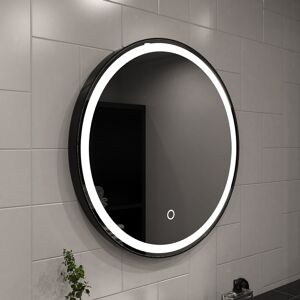 Aurora, Round LED Bathroom Mirror, 610mm - Matte Black Aurora, Round LED Bathroom Mirror, 610mm - Matte Black