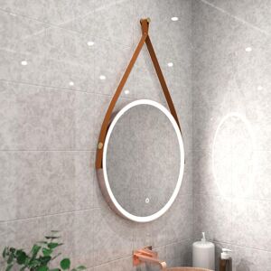 Gleam Hanging LED Bathroom Mirror - 600mm - Brushed Rose Gold Gleam Hanging LED Bathroom Mirror - 600mm - Brushed Rose Gold