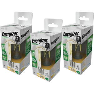 3 X Energizer 7.2w LED Lamp, A Rated, GLS Filament E27 Screw - 2700K Warm White 3 X Energizer 7.2w LED Lamp, A Rated, GLS Filament E27 Screw - 2700K Warm White