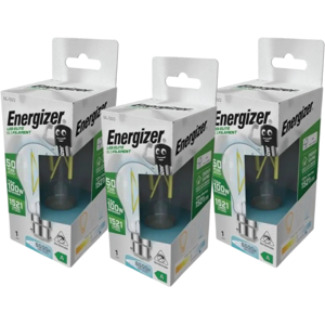 Pack of 3 Energizer 7.2W B22 GLS LED Bulbs – Cool White 6500K, A Rated Filament Pack of 3 Energizer 7.2W B22 GLS LED Bulbs – Cool White 6500K, A Rated Filament
