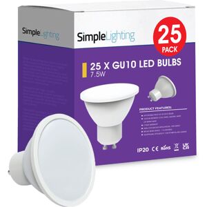 25 X 7.5w GU10 LED Bulb - Cool White, Natural White, Warm White Light 25 X 7.5w GU10 LED Bulb - Cool White, Natural White, Warm White Light