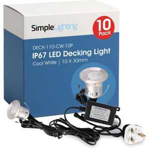 10 Pack - 30mm IP67 LED Decking Lights - Cool White 10 Pack - 30mm IP67 LED Decking Lights - Cool White