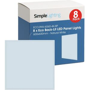 Pack of 8 - LED Panel Lights 600x600mm, 36W, 4000lm - Incl LED Driver Pack of 8 - LED Panel Lights 600x600mm, 36W, 4000lm - Incl LED Driver