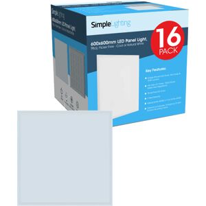 Simple Lighting Pack of 16 LED Panel Light - 595x595mm, TP(a), Cool or Natural White Simple Lighting Pack of 16 LED Panel Light - 595x595mm, TP(a), Cool or Natural White
