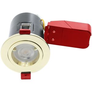 Die-Cast Fire Rated Downlight GU10 Twist and Lock Fixed - Brass Finish Die-Cast Fire Rated Downlight GU10 Twist and Lock Fixed - Brass Finish